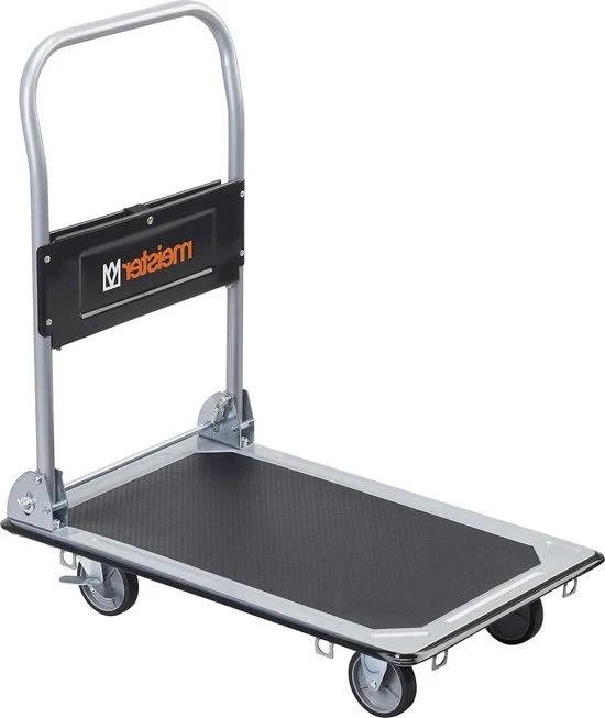 Carrello pieghevole da 150 kg di carico massimo - freno di parcheggio e ruote sterzanti - rivestimento antiscivolo - acciaio - 8985530 Carrello
