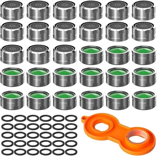 Regolatori di flusso d'acqua - Risparmio idrico - 30 pezzi - ABS e acciaio inox