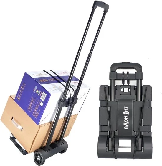 Carrello portatile pieghevole - 70lbs carrello per bagagli - nero