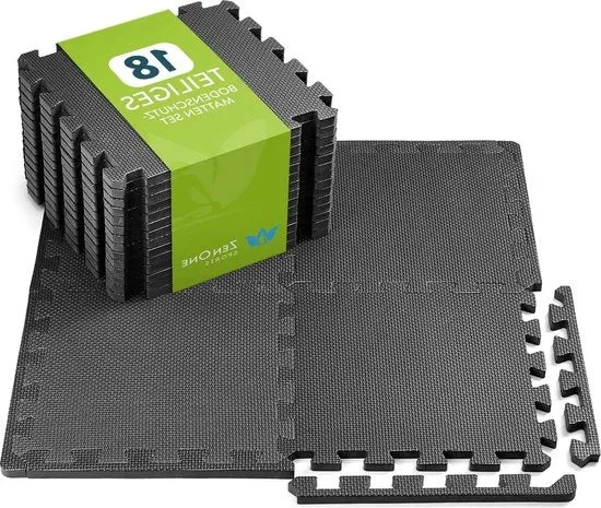 Set di tappeti di gomma morbida per pavimento - Attrezzatura sportiva per sale di allenamento - Tappeto di base per attrezzatura sportiva - 18 tappeti puzzle da 30 x 30 x 1 cm