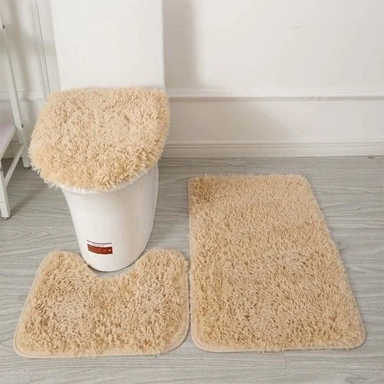 Set di tappeti da bagno colorati - antiscivolo e assorbenti - 3 pezzi - morbidi