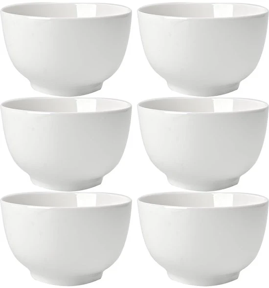Set di piatti in ceramica classici - confezione da 6 - bianco - porcellana resistente