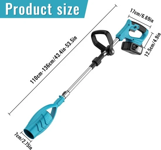 Bladblazer a Batteria - 32000 giri/min - Lama in Acciaio Resistente all'Usura - Utilizzo Esterno e Industriale - Elettrico