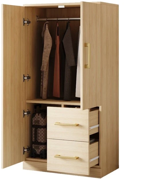 Armadio a Doppia Ante - Porte Scorrevoli - Cassetti - Cassettoni - Struttura in Legno