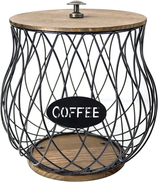 Contenitore per Capsule di Caffè Moderno – Cassa di Ricarica Metallica per Capsule di Caffè, Nero