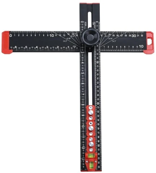 Liniaal a posizionamento per trapano 4 in 1 - multifunzionale - 35 cm - alluminio