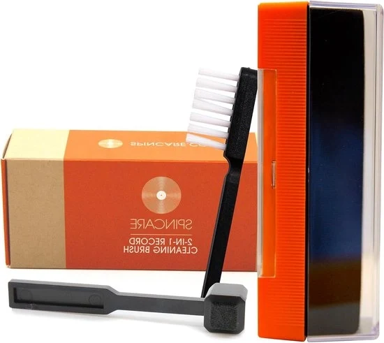 Set di Pulizia per Vinile - Kit di Manutenzione 2-in-1 per LP - Set di Pulizia a Doppio Uso con Setole di Velluto e Fibra di Carbonio