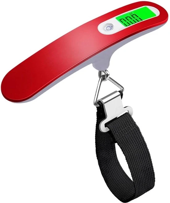 Pesa digitale per adulti - bilancino portatile - peso elettronico per valigia - peso max 50 kg - 110 lb - illuminazione di background - funzione tara - leggero - portatile per viaggi