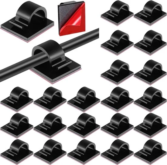 Cassetti per cavi - Organizzatore di cavi - 60 pezzi - Nero