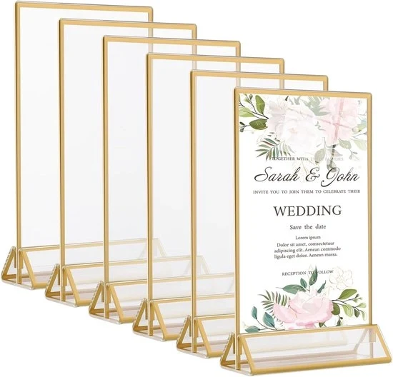 Tavoli di Supporto per Menu - 6 Pezzi - Ghiaccio - Plexiglas