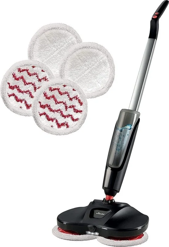 Mop elettrico per pavimenti - Pulizia intermedia - Serbatoio d'acqua integrato - Manico con batterie - Panno microfibra - Imballo ecoreciclato