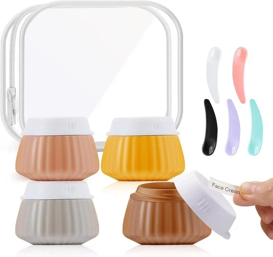 Flessi di silicone per viaggio - Contenitori per cosmetici lavabili - 4 pezzi - 40 ml - Resistenti all'acqua