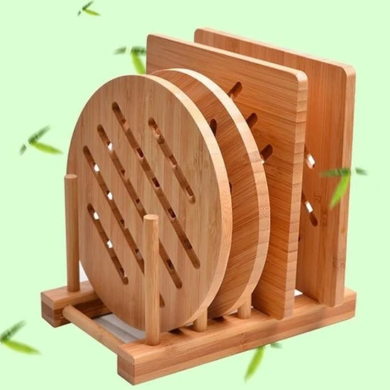 Set di Sostituzione per Bambù - Resistente al Calore - 4 Pezzi - Colore Naturale