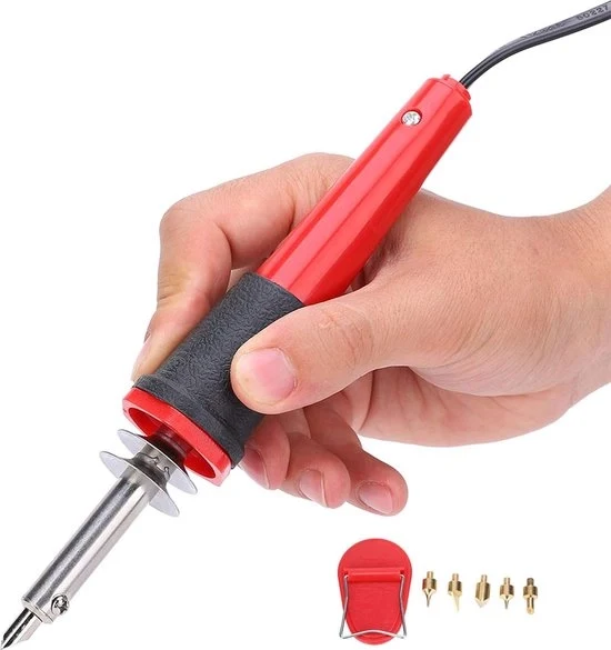 Set di Saldatura Elettrica 40W - Kit a Carbone per Gravure e Pyrogravura - Penna per Scultura in Legno Strumento per Pyrogravura - Alimentazione AC 230V Presa EU.