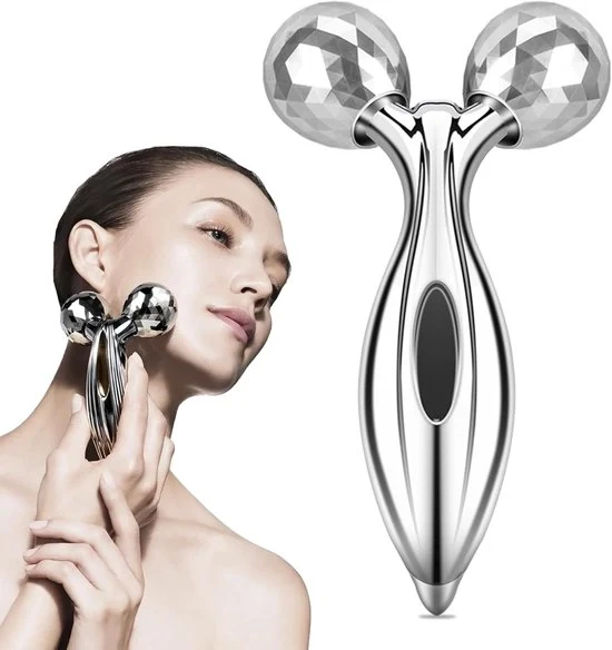 Massaggiatore a rulli 3D per il viso - Anti-invecchiamento - Argento