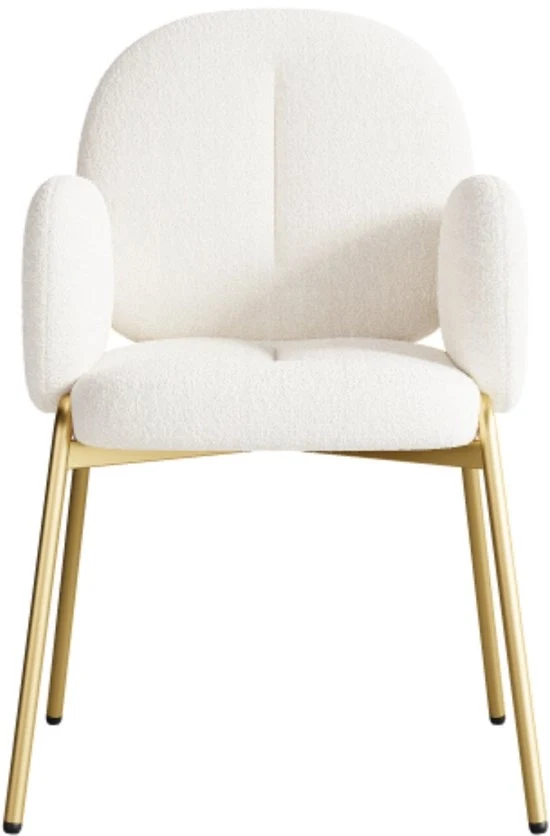 Sedia - Beige - Tessuto Tedesco - Gambe in Metallo Oro - 55x64,5x88cm