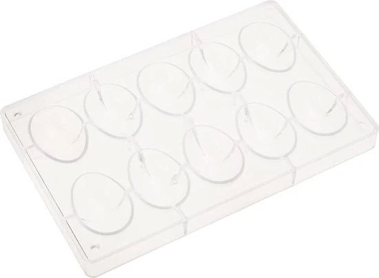 Decorazione per uova di cioccolato - 10 spazi vuoti - Decora 0050050 - poli 30 g - 60 x 42 mm - policarbonato trasparente