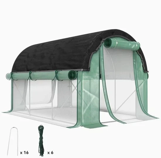 Casone 300cm x 200cm x 198cm - con 12 Porte Ospedaliere Serrate e Sottovetro UV-resistente Inverno Resistente Casa di Toma con Fondamenta