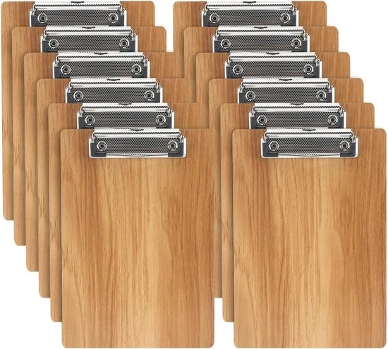 Clip per legno - profilo basso - 12 pezzi - formato A5 - cartone rigido