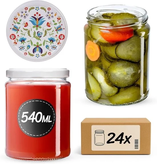 Set di conservazione 540 ml con coperchio a viti | Pentole per conservazione e conservazione | Pentole a coperchio e pentole rotonde | Set da 24 pezzi