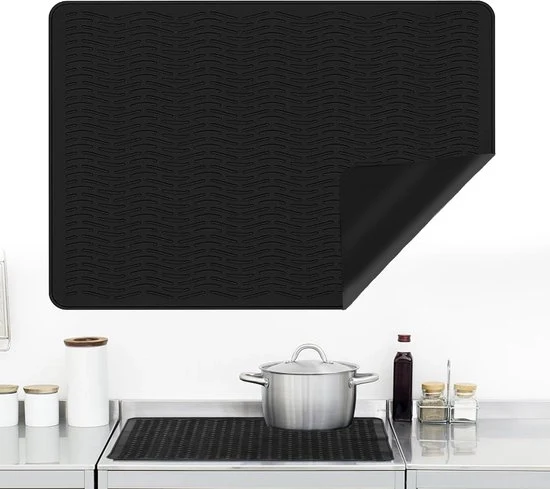 Protezione per Piastra Cottura in Silicone 71x51 cm – Mat per Fornelli Induzione e Ceramici | Resistente al Calore, Antiscivolo e Multifunzionale Protezione per Piastra Cottura