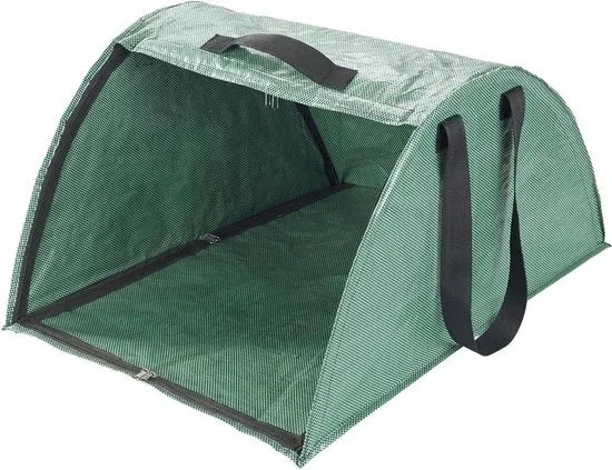 Raccolta foglie XL con contenitore di raccolta e spazzola luce, leggero in plastica e fibra di vetro verde per una raccolta foglie efficiente in giardino e prato