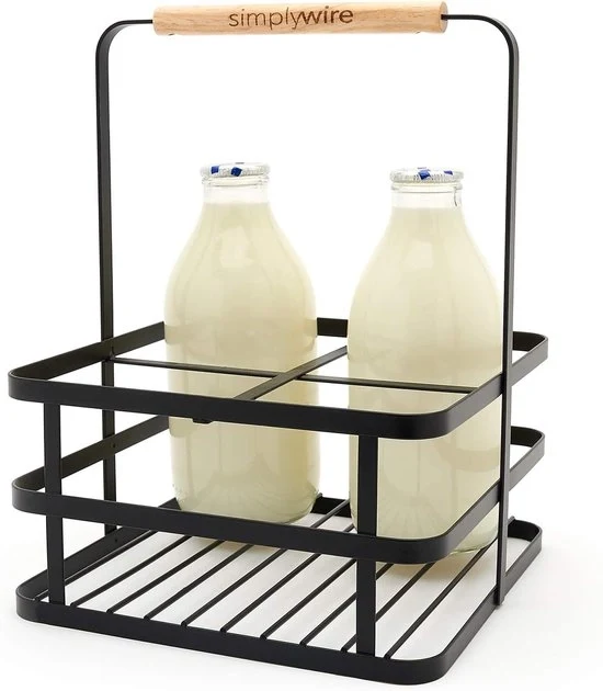 Sostegno per bottiglie in stile retro - Porta bottiglie da vino - nero
