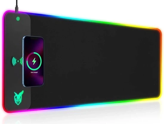 Panno di Caricamento RGB per Giocatori XXL - Stazione di Ricarica Senza Fili Inclusa