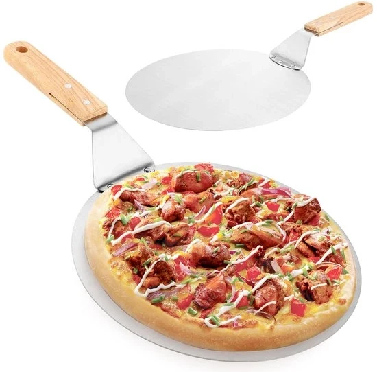 Pietanza con manico in legno - ideale per pizze fatte in casa - 2 pezzi - 43,8 x 25,3 cm