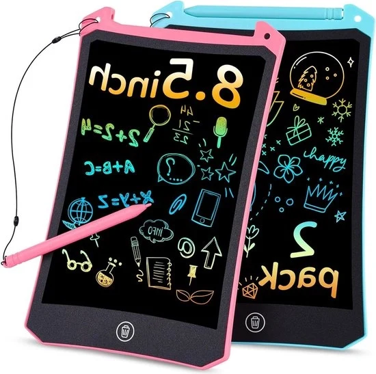 Tavolo da disegno per bambini 85 pollici - Must haves per le vacanze - Tavolo da disegno e da scrivere per bambini - Adatto da 1 a 7 anni - Schermo LCD colorato - Tavolo da disegno regalo per bambini