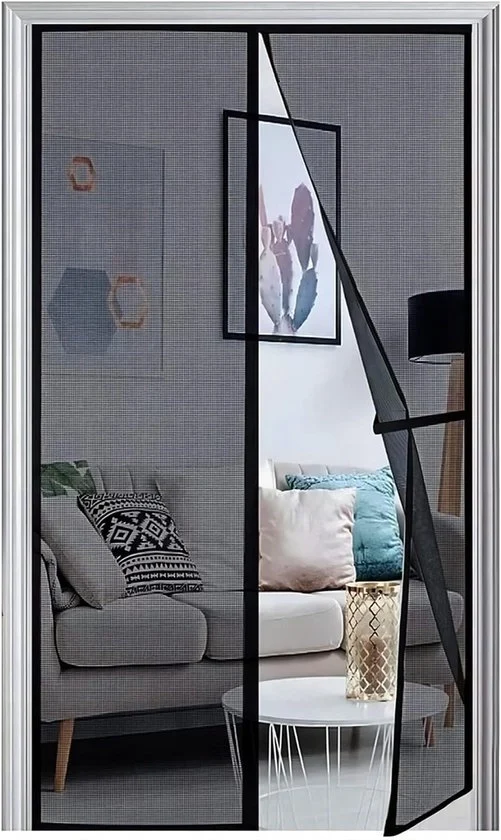 Magnetica per porta e finestra - 95 x 200 cm - repellente insetti - nero