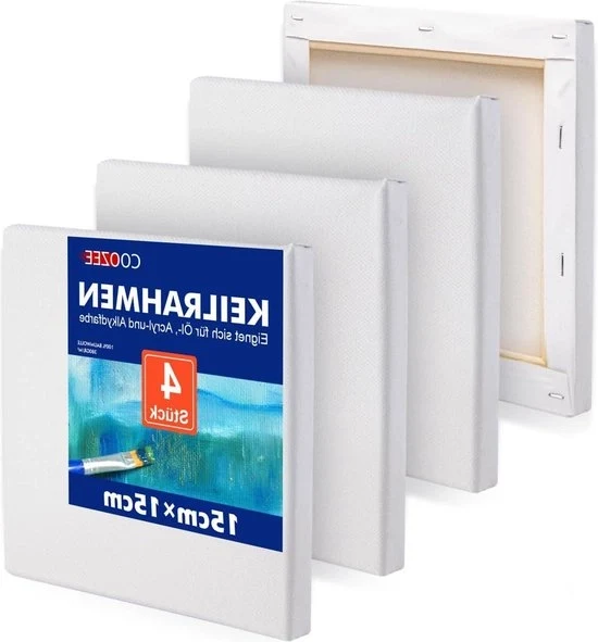 Set di tela per dipinti 15 x 15 cm - Tela acrilica aquarello olio - 4 pezzi grande