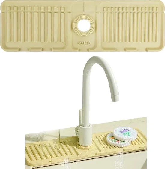Matrice per rubinetto - Matrice di asciugatura - Matrice di asciugatura - Matrice per getto d'acqua - Sostenibile - Giallo - Adatto per rubinetti con diametro da 3,5 a 5cm - Da non mancare in cucina!