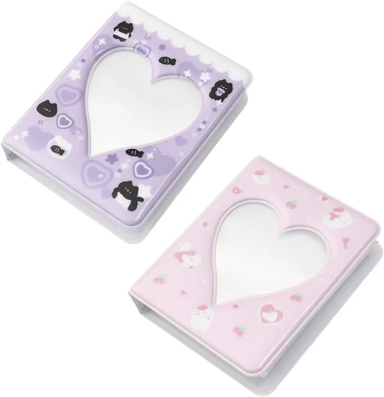 Albumetti di foto mini - design accattivante - set da 2 - rosa e viola - PVC