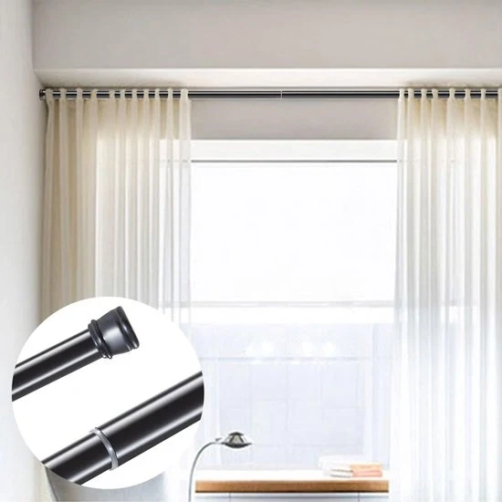 Stang per tenda doccia in acciaio inossidabile - senza fori - armadio bagno - 90-160 cm maniglia per tenda doccia senza fori