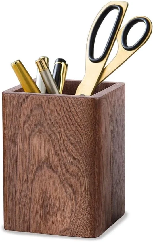 Penne in legno - organizzatore da ufficio - legno di noce nero - manufatto artigianale