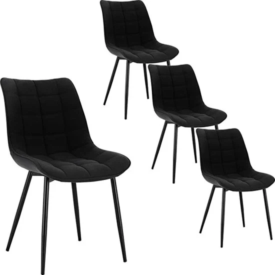 Set di sedie da pranzo da 4 pezzi - Sedie da pranzo - 4 pezzi - Set di sedie da 4 pezzi - Moderno - Sedie - Nero