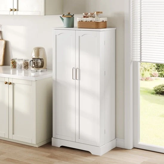 Cassa da Cucina - Multifunzionale - Lampada LED a Sensore - Scomparti Regolabili - Doppia Porta
