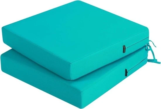 Cuscino esterno confortevole - impermeabile - set da 2 - azzurro cielo - 45 x 45 cm