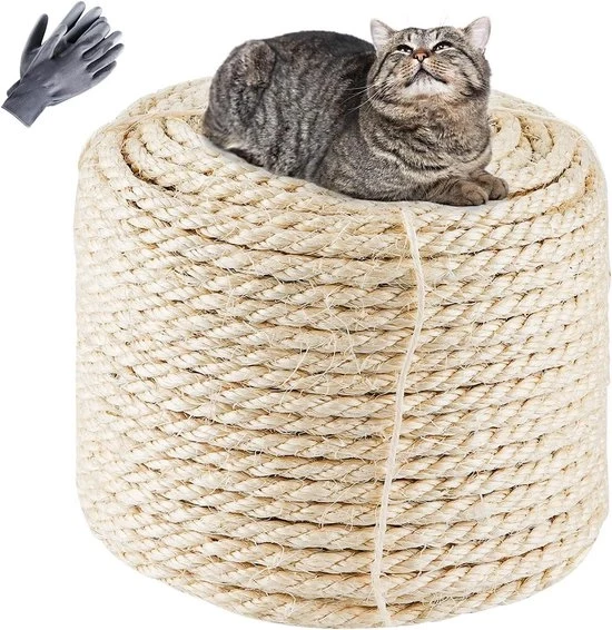 Sisal naturale - sostituzione per gatti - 60 metri - bianco naturale