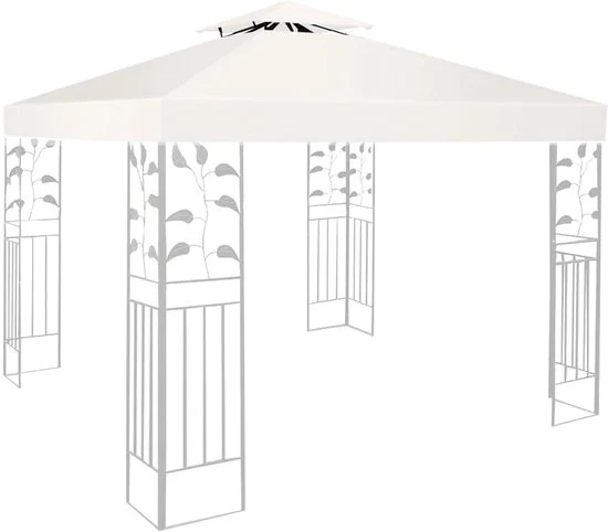 Tetto di sostituzione per tenda - Impermeabile e resistente al vento - 1 pezzo - Beige chiaro - 3 x 3 m
