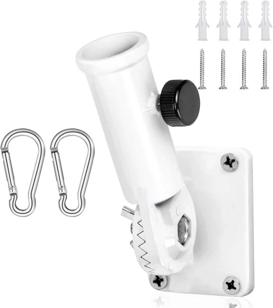 Supporto per bandiera adattabile - supporto per giardino e balcone - bianco