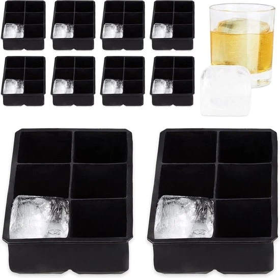 Iscrizioni per blocchi di ghiaccio XL - 5 cm - 6 blocchi di ghiaccio - nero