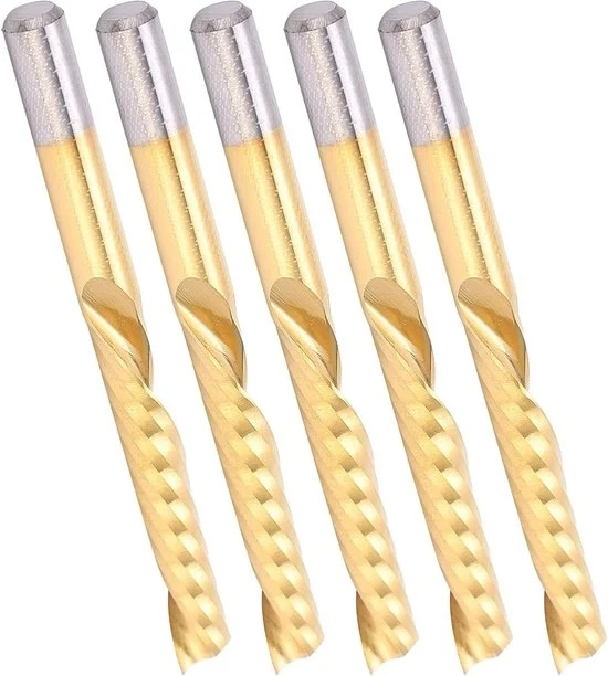 Set di 5 punterie a spirale 4 mm con testa HSS verniciata 25 mm di flusso e 45 mm di punteria completa per alluminio di rame