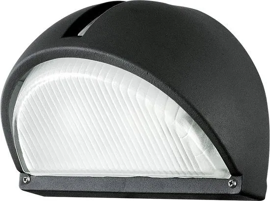 Lanterna esterna da parete di 1 punto di luce in alluminio fuso - nero - vetro lucido con superficie ruvida - connessione E27 - classe di protezione IP44 - illuminazione esterna