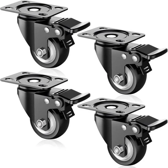 Pneumatici di supporto con freno - versione pesante - set da 4 - 50 mm