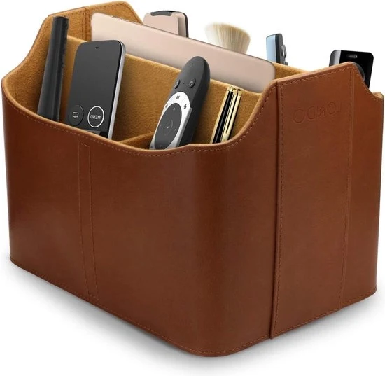 Organizzatore in Pelle con Supporto per Tablet a Comando Remoto - Moka