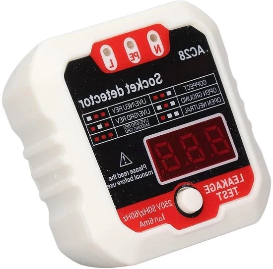 Testatore di Uscita LCD con Display Digitale Detector di Fase e Impedenza Tester di Contatto e Polarità (Tensione 220V)