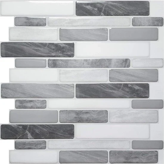Pannelli da parete 3D con design di marmo grigio - 12x12 pollici, adesivi posteriori, 10 pezzi