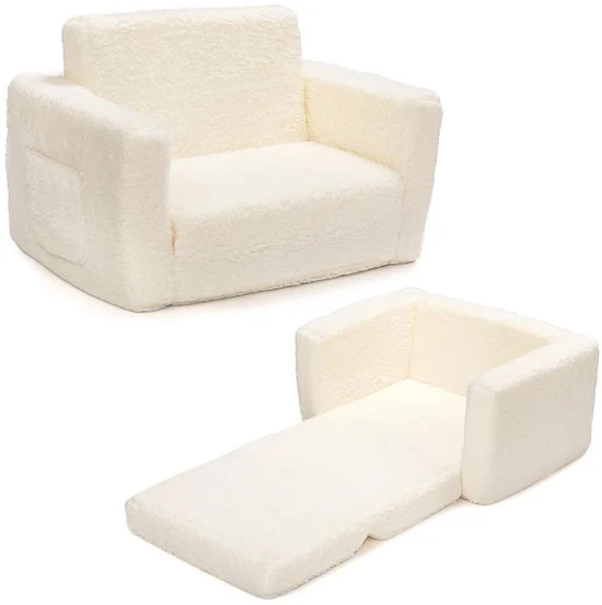 Culla per bambini - 2-in-1 progetto - 1 pezzo - Tela Sherpa - 43,2 x 60 x 43,2 cm